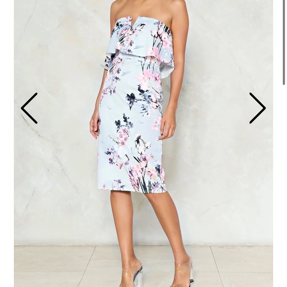 Midi Blue Floral Dress - Picture 4 of 10